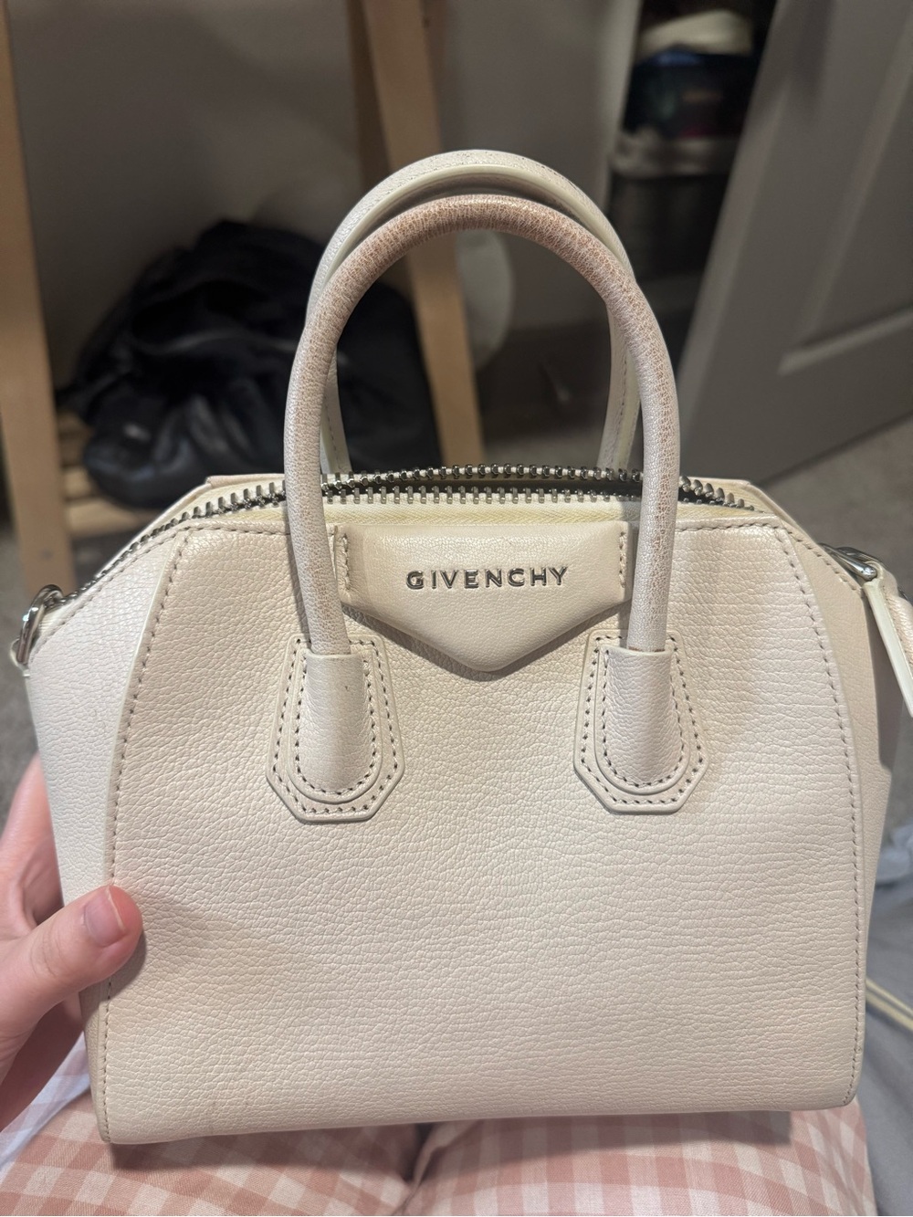 Givenchy Mini Antigona Top-Handle Bag in white